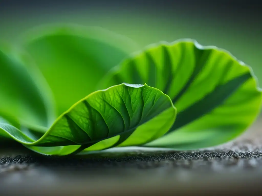 Detalles de una hoja de té desplegándose en agua caliente, resaltando la esencia de la historia del té en China