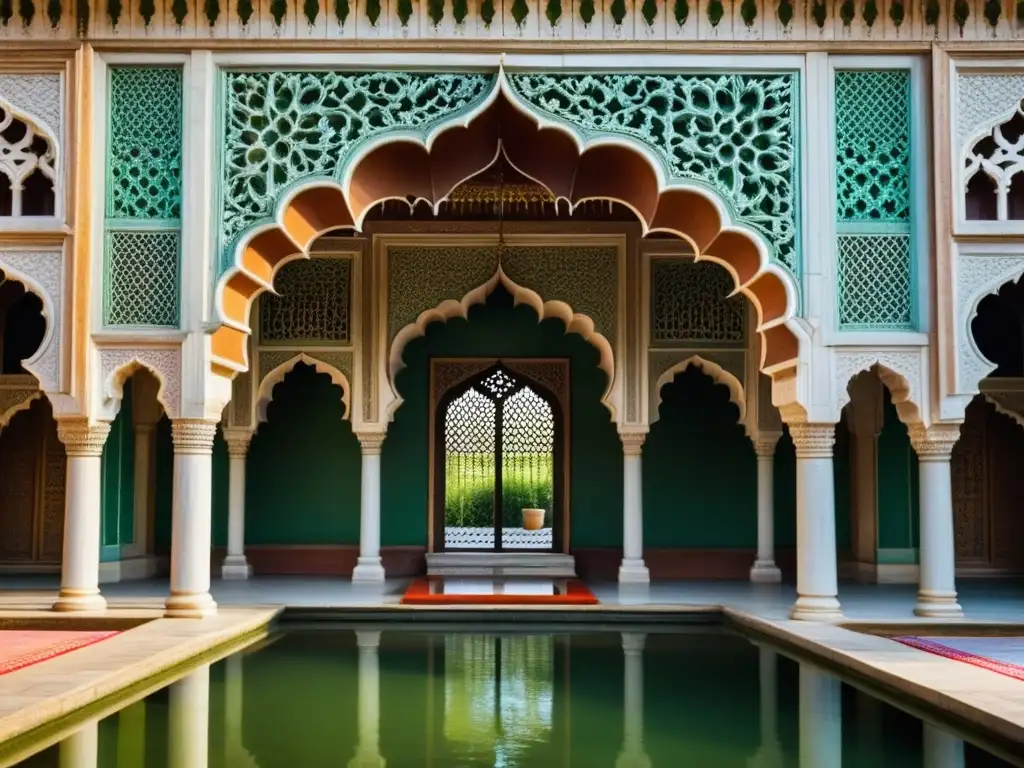 Detalles lujosos de un palacio Mughal, destaca la influencia de la gastronomía Mughal