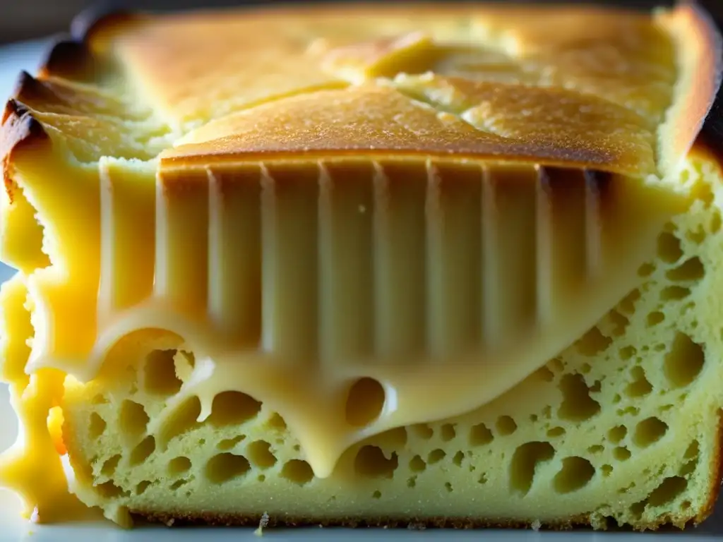 Delicioso pan de maíz recién horneado: detalle macro Detalles de un pan de maíz recién horneado, mostrando la textura y el aroma cálido