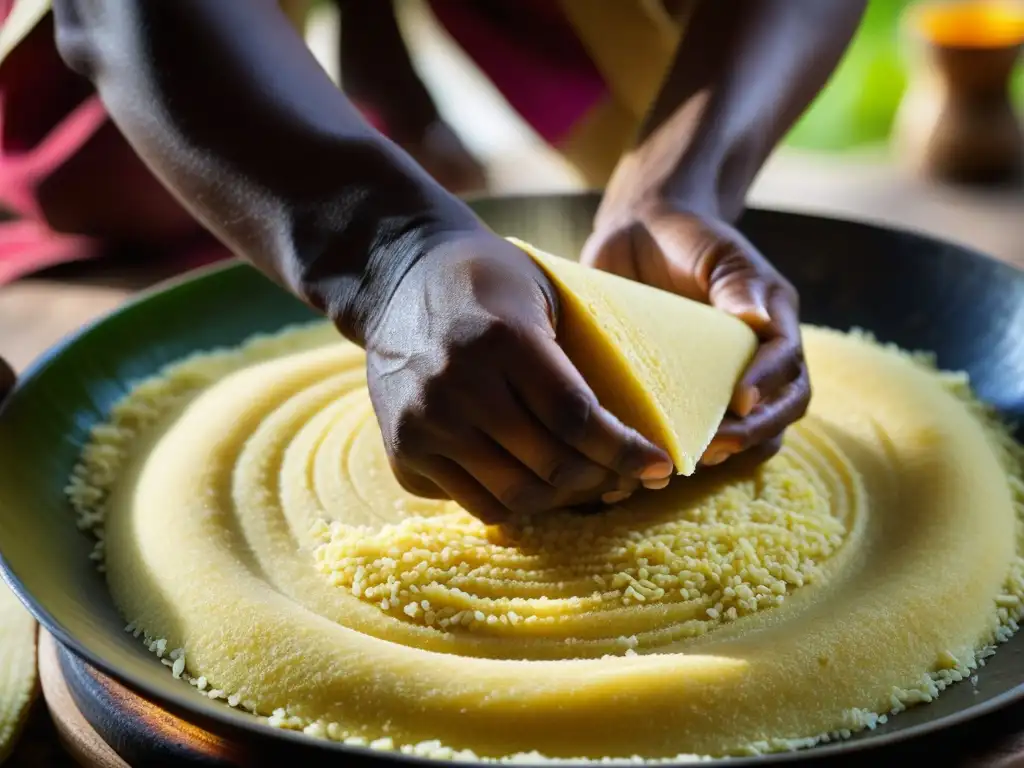 Detalles de la preparación del Dosa, mostrando la artesanía y la historia detrás