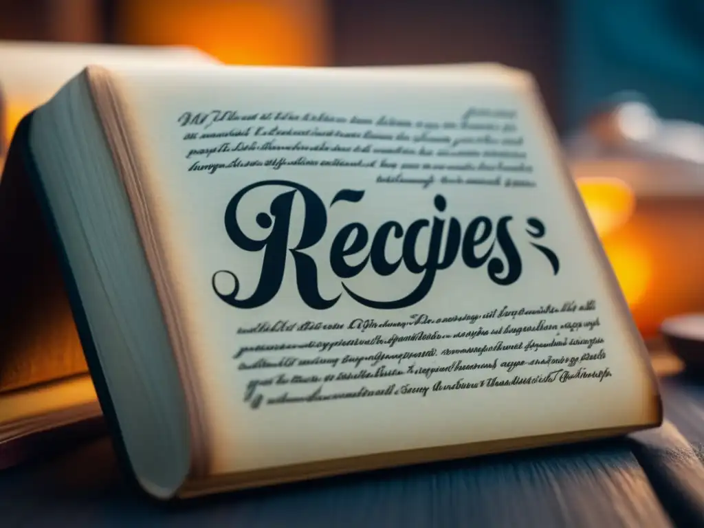 Libro de recetas del siglo XVIII: Detalles meticulosos y encanto histórico Detalles de recetas históricas Revolución siglo XVIII en pergamino envejecido con caligrafía plumín