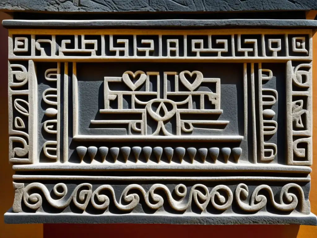 Detalles tallados en piedra de cocina Inca, simbolizando tradiciones culinarias