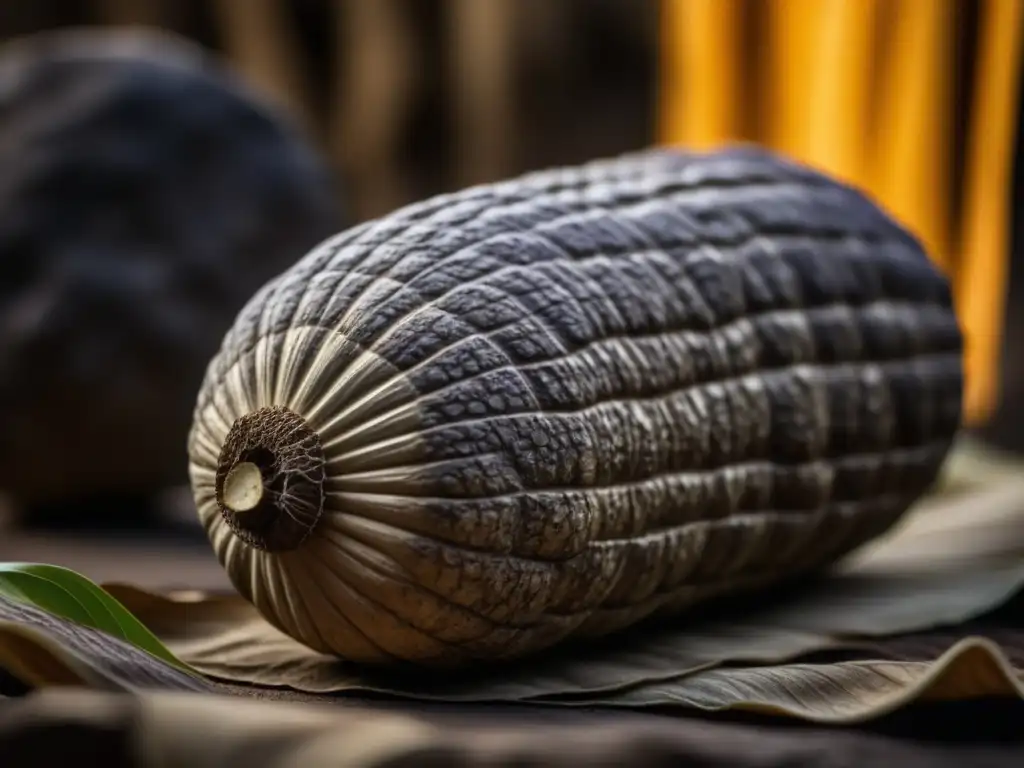 Detalles del taro recién cosechado resaltan su textura rugosa y colores terrosos