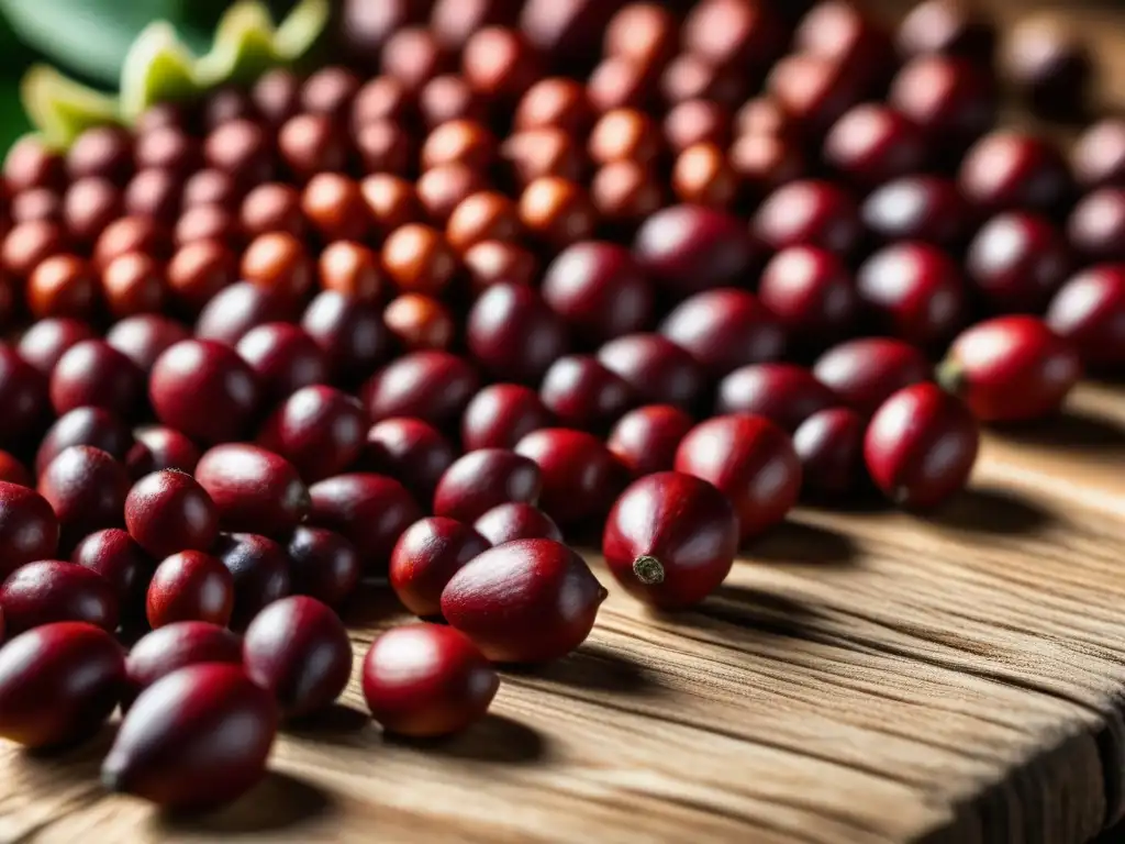 Detalles vibrantes del achiote en patrón maya sobre madera rústica