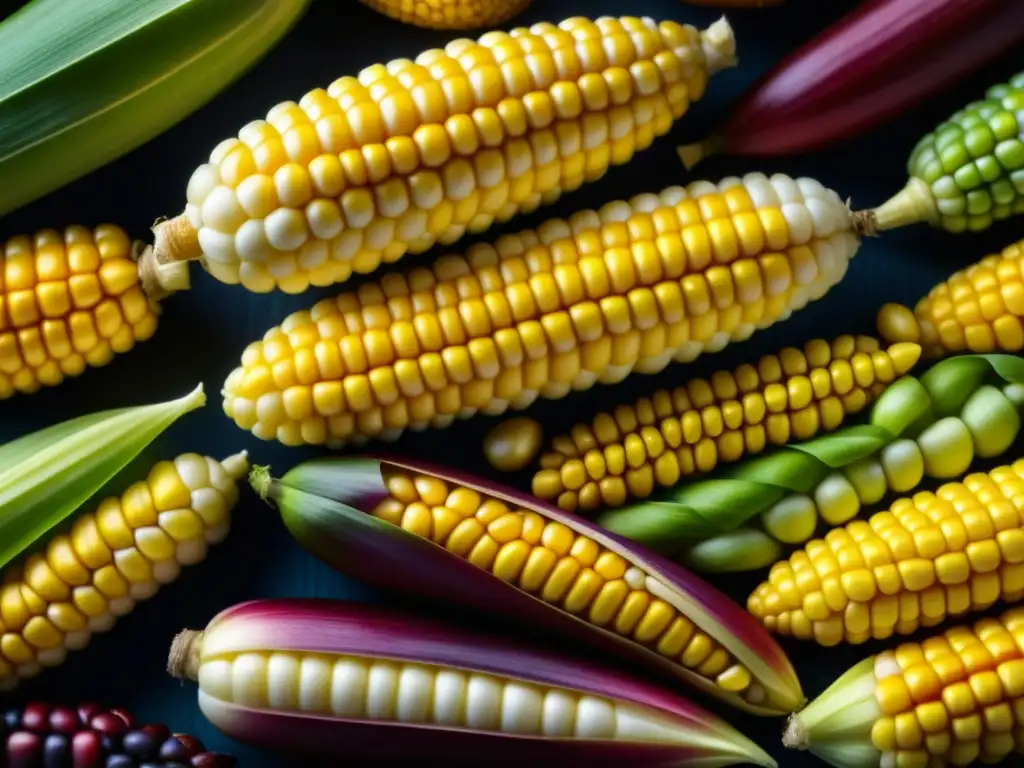 Detalles vibrantes del maíz ancestral resaltan su importancia cultural en la gastronomía vanguardia