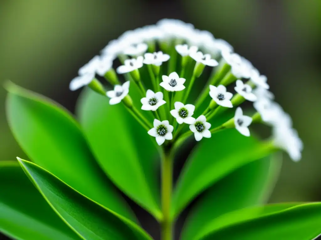 Detalles vibrantes de planta de chía en flor con semillas negras: legado azteca