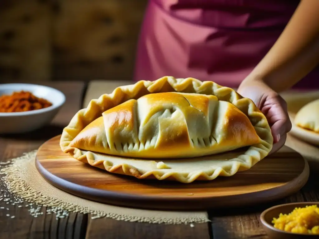 Elaboración artesanal de una empanada colombiana, recetas históricas de Colombia