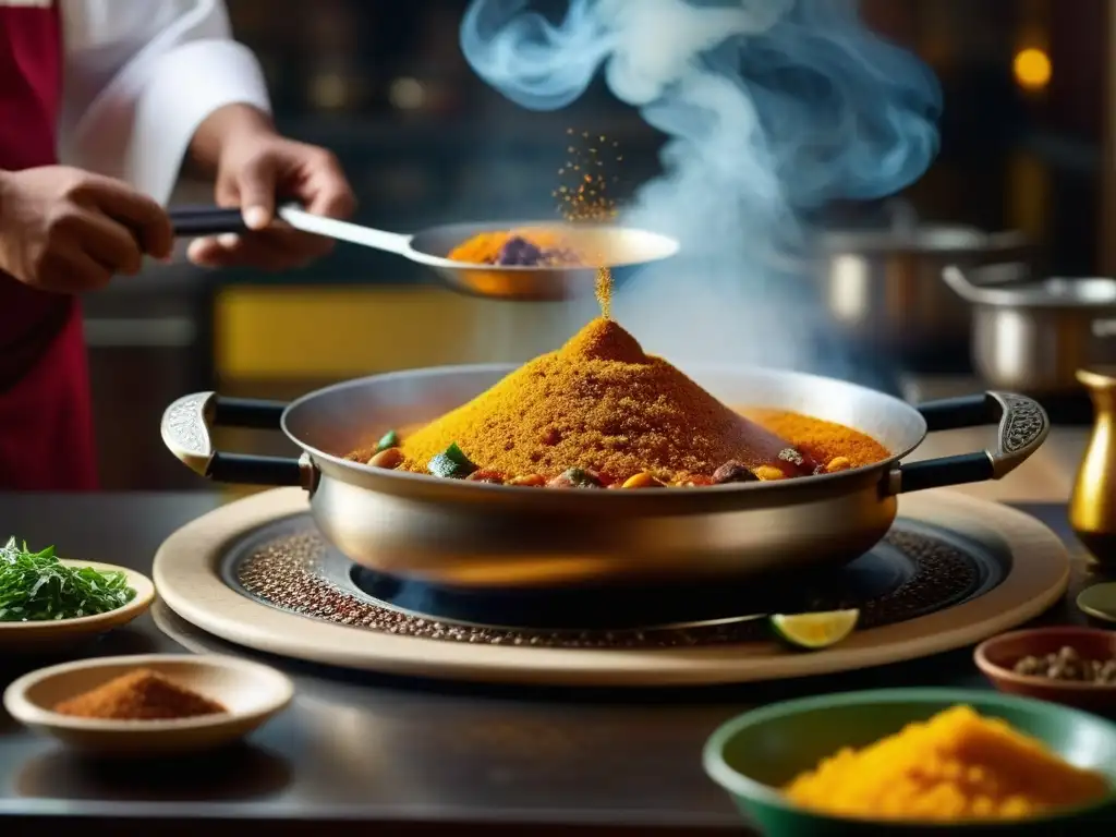 Elaborada receta histórica de Dubái, cultura de época capturada en cocina bulliciosa