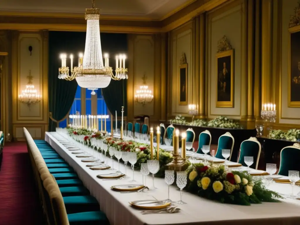 Elegante banquete estratégico en la era de las Guerras Napoleónicas