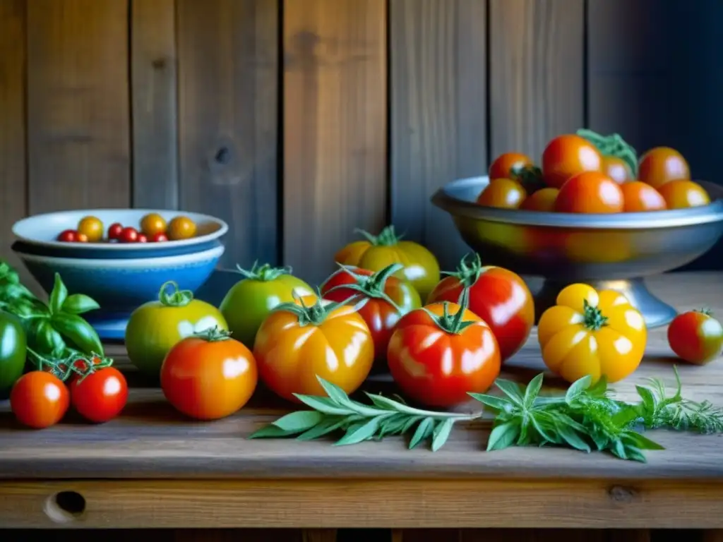 Escena vibrante de cocina antigua con ingredientes históricos, resaltando la biodiversidad en alimentación histórica