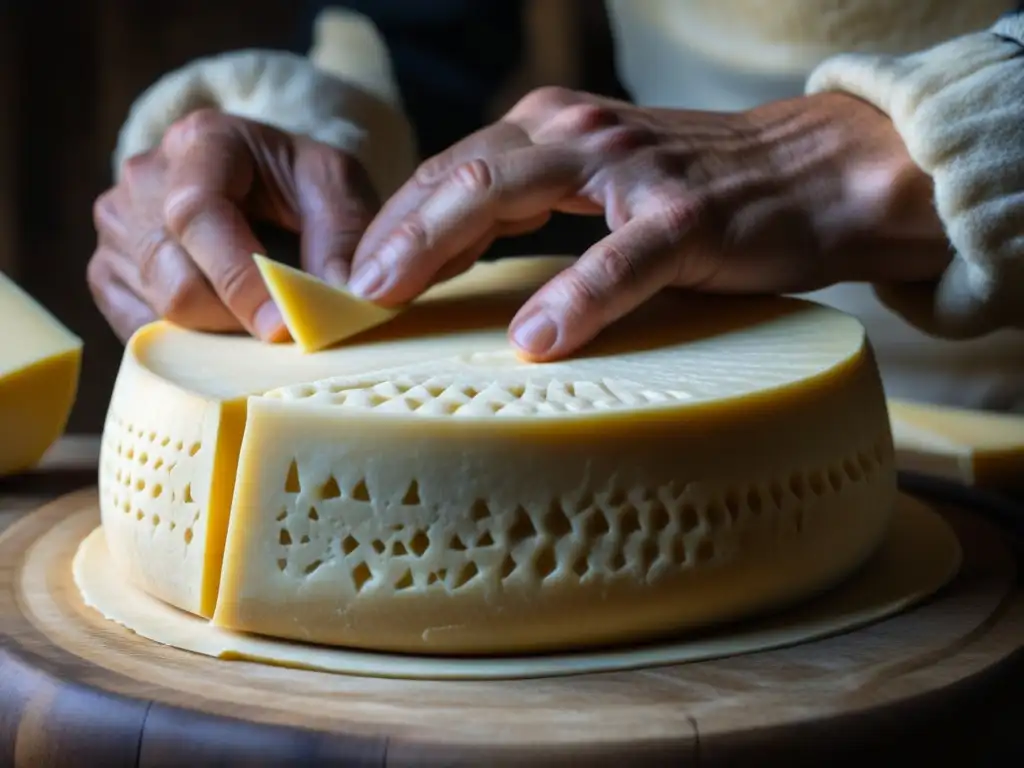 Unas experimentadas manos nórdicas crean un queso tradicional, mostrando la importancia lácteos en la dieta nórdica histórica