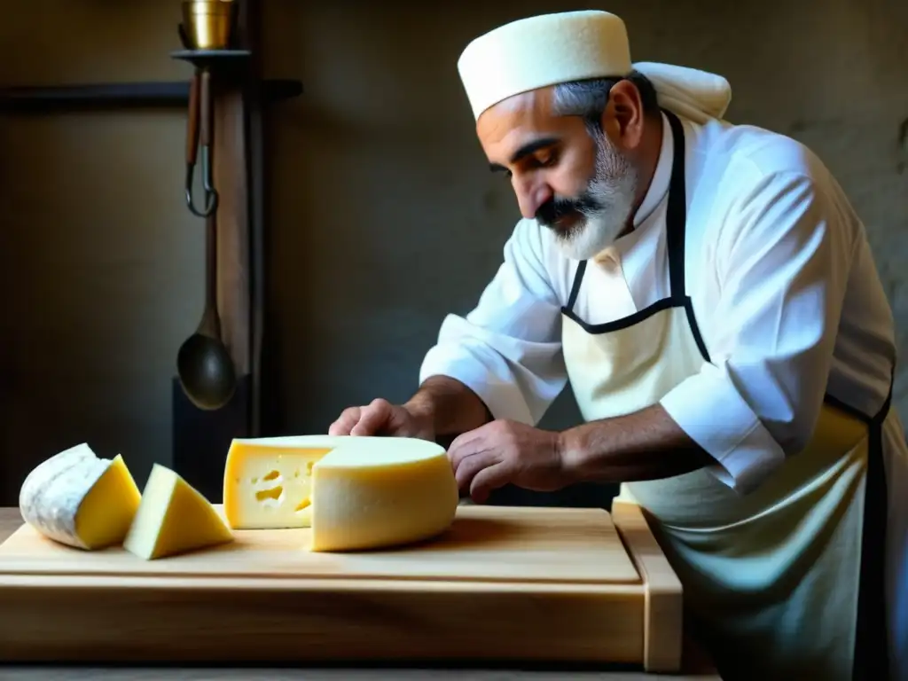 Un experto artesano armenio elabora queso con técnicas tradicionales, resaltando la conservación de los 'Tipos de queso en Armenia'