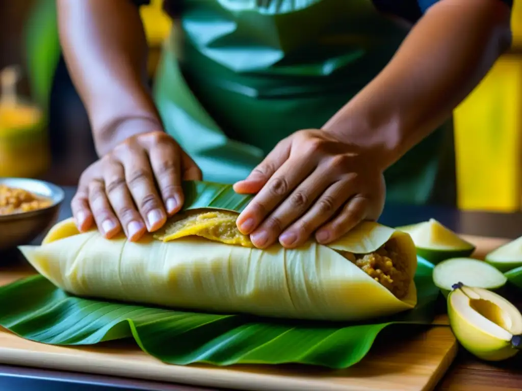 Un experto cocinero ensambla un tradicional tamal, destacando la evolución de los tamales históricos