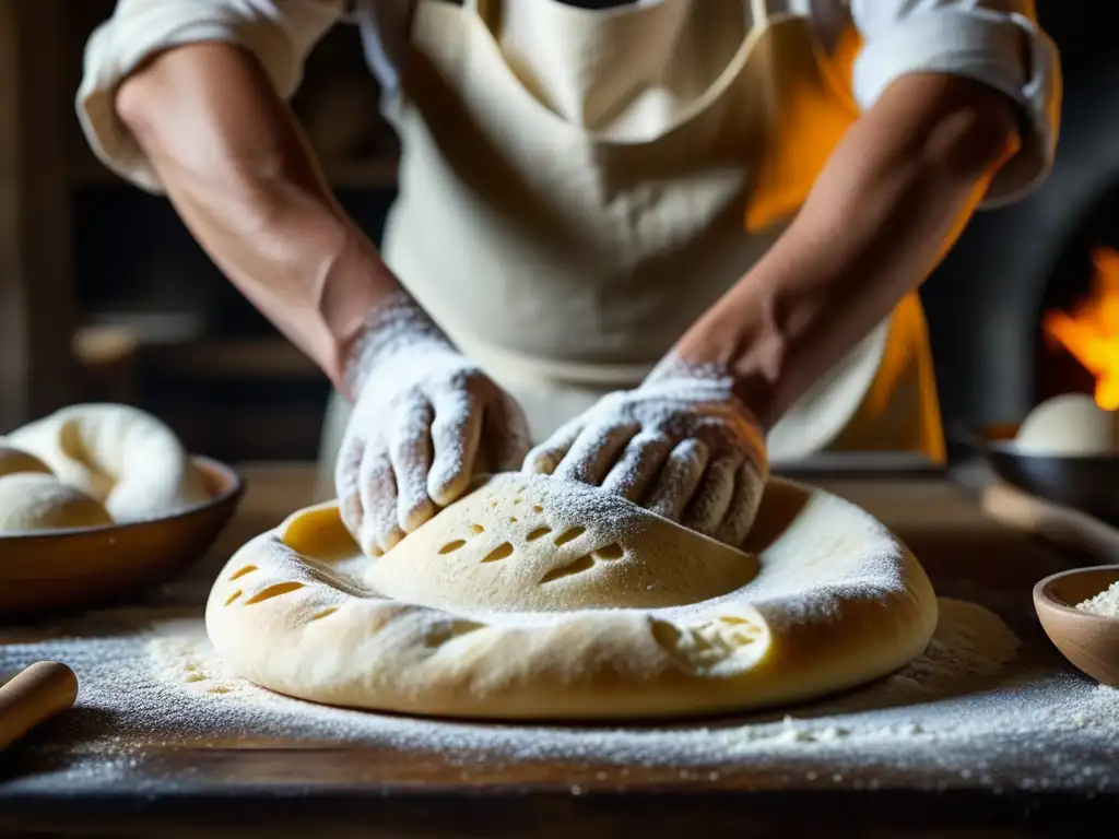 Arte del pan lavash: tradición armenia en alta resolución Un experto panadero armenio estira la masa de pan lavash en una cocina tradicional, fusionando tradición e innovación