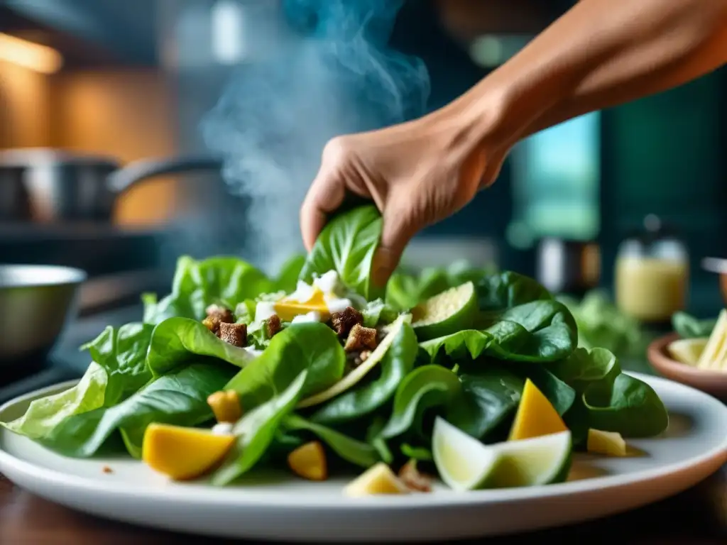 Exquisita ensalada César: origen cultural en vibrante cocina mexicana