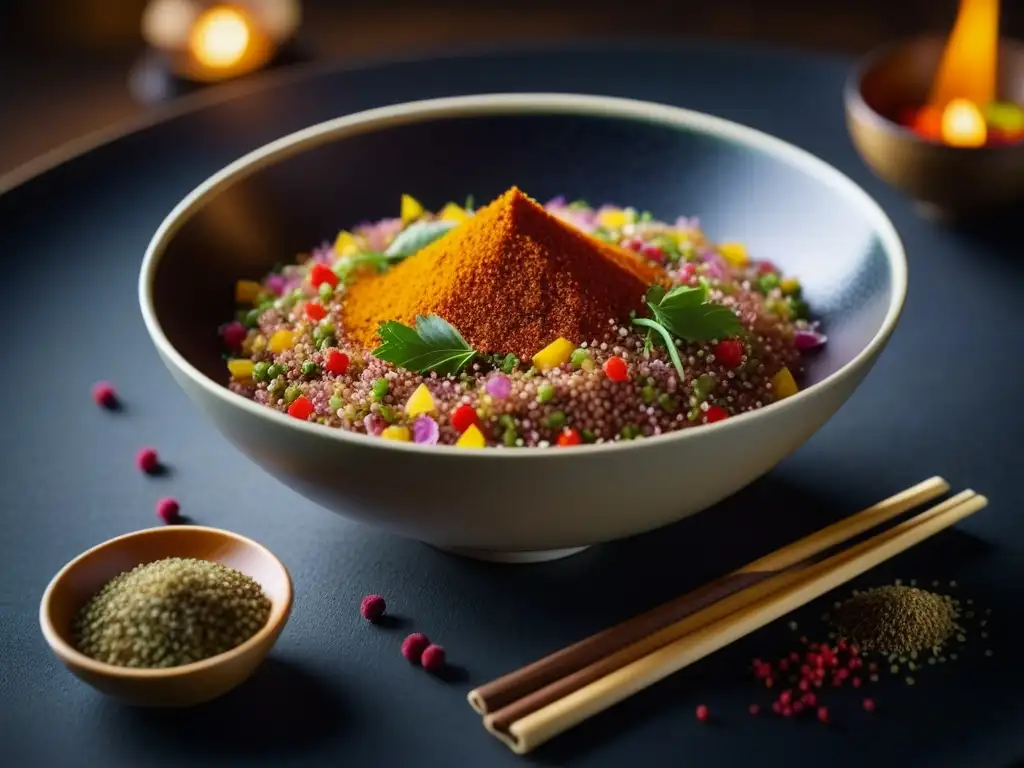 Delicada fusión: Especias portuguesas en la cocina japonesa Una exquisita fusión de especias de Portugal realzando un delicado plato japonés