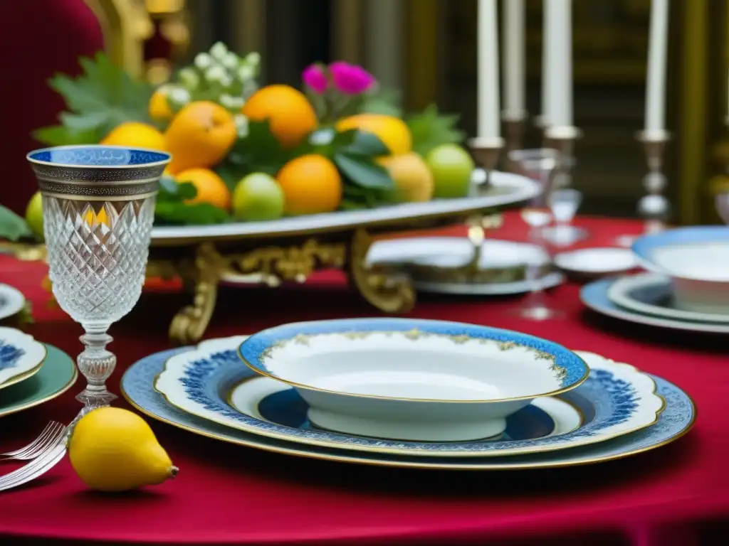 Exquisita mesa de banquete francés del siglo XVII, reflejo de la opulencia gastronómica de la época