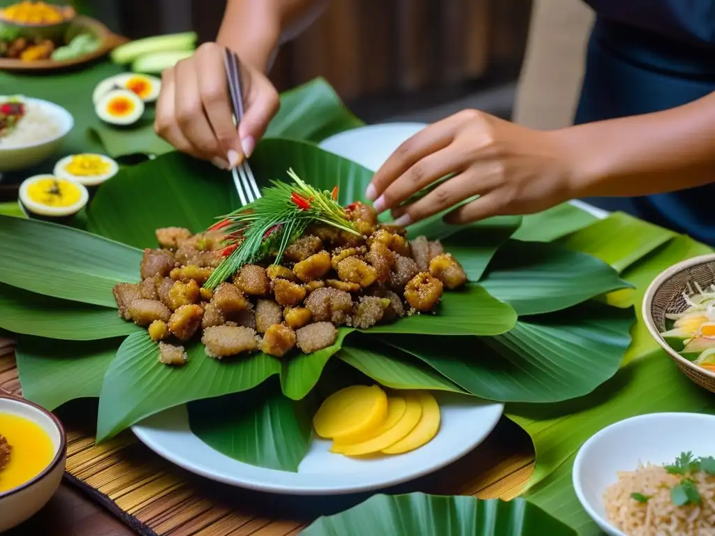 Exquisita tradición de la mesa Kamayan de Filipinas: manos expertas crean una obra maestra culinaria con historia