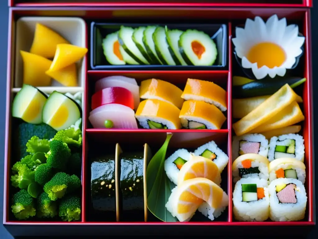 Una exquisita presentación de un bento box del período Edo que refleja la riqueza cultural y artística de la dieta japonesa