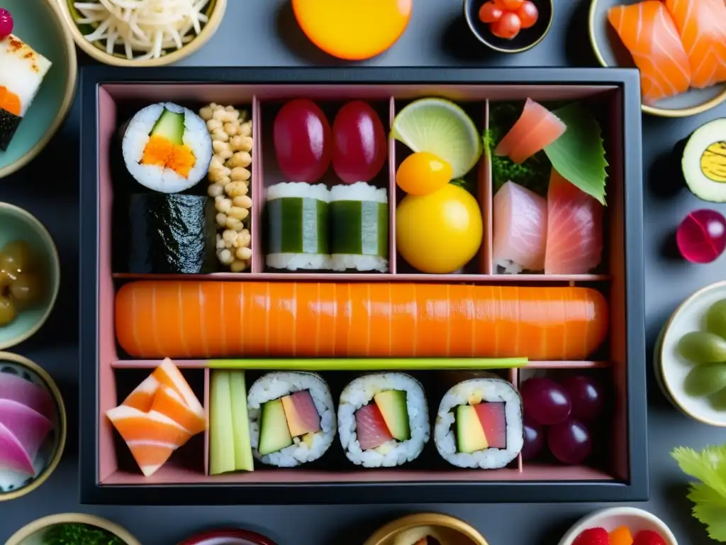 Una exquisita presentación de un bento japonés con recetas históricas samurái Japón