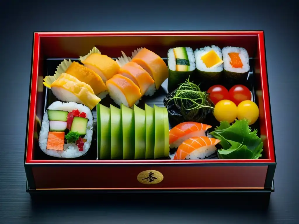 Exquisita presentación de un bento japonés con influencia cultural cocina portuguesa Japón