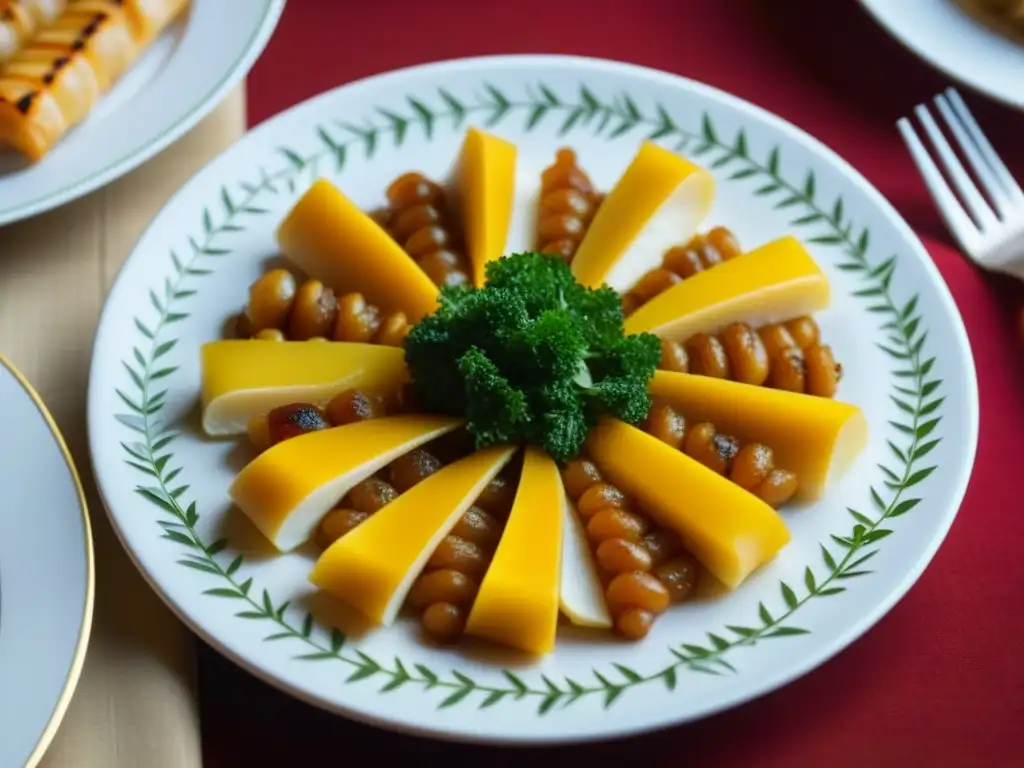 Una exquisita presentación de langostinos en receta histórica, simbolizando la diplomacia