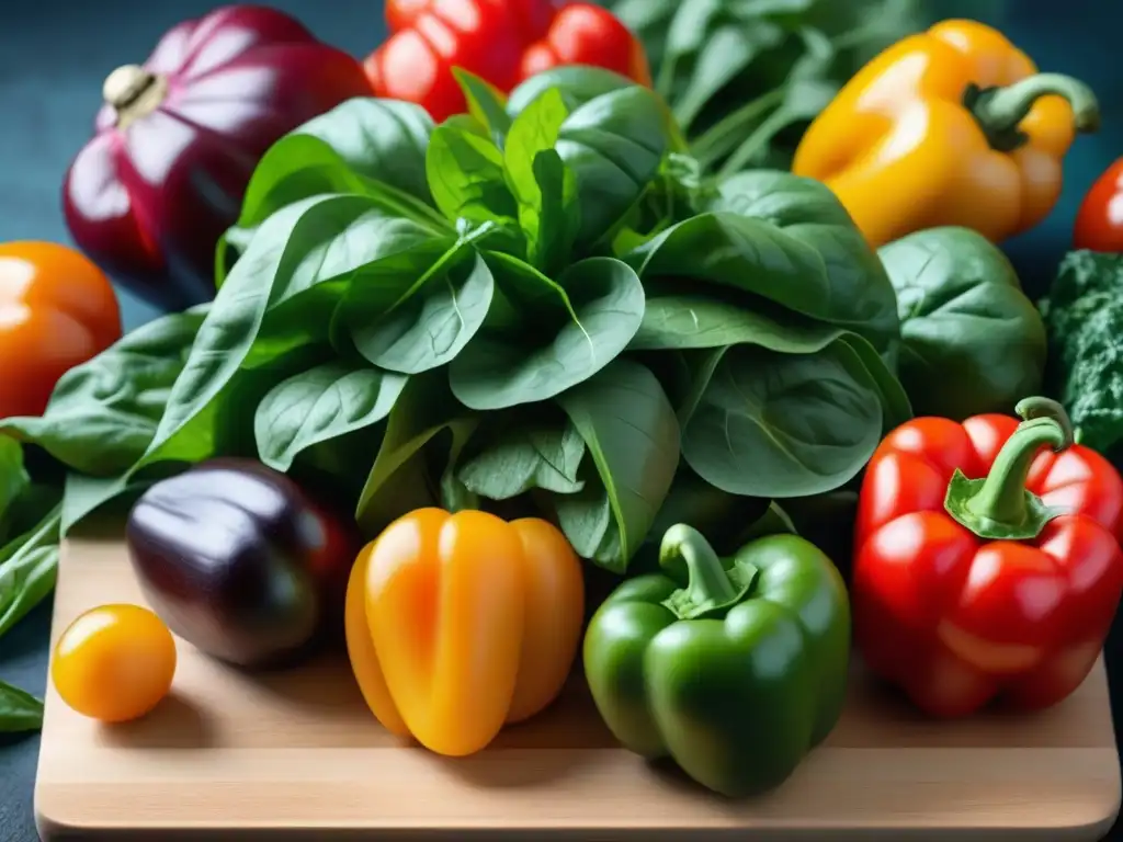 Exquisita variedad de vegetales africanos en detalle Una exquisita selección de verduras y especias africanas en tabla de madera