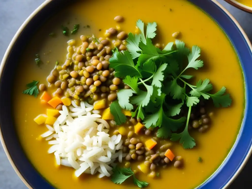 Deléitate con una exquisita Sopa Mulligatawny, una explosión de sabores y aromas en cada capa