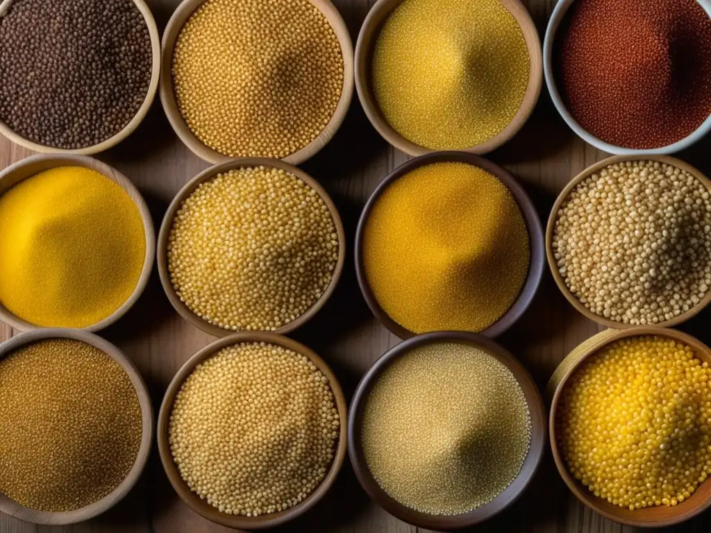 Una exquisita variedad de cereales africanos en dieta caribeña, embelleciendo la imagen con sus texturas, colores y formas únicas