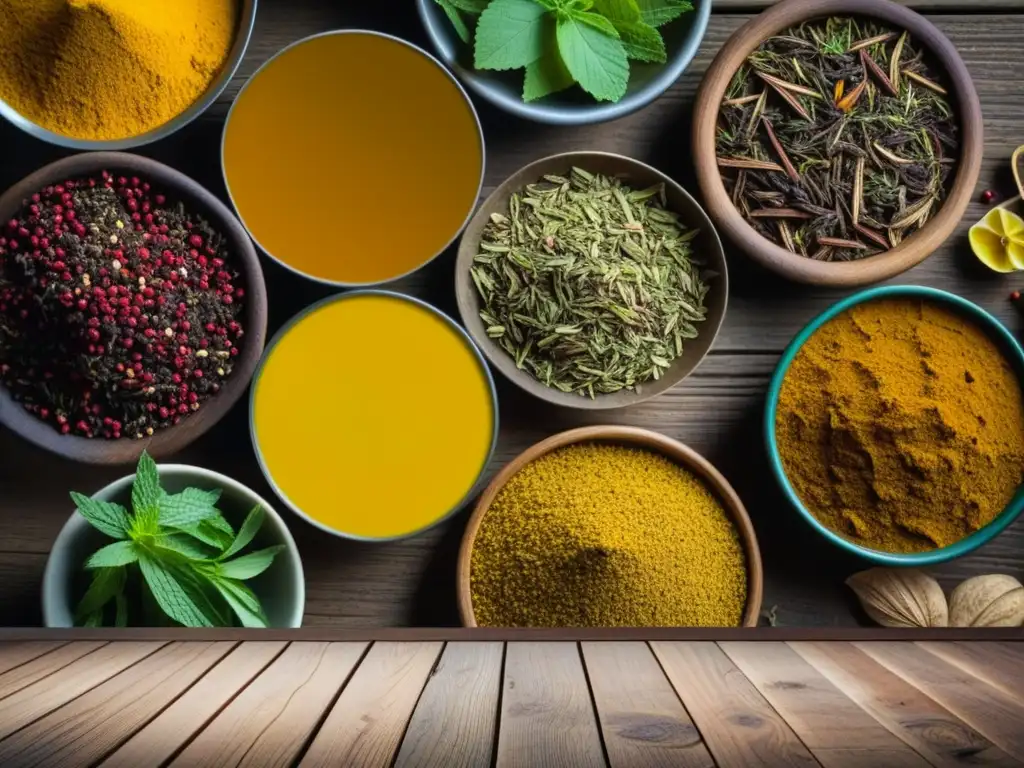 Una exquisita variedad de especias persas en detalle, evocando la esencia de la dieta persa y su impacto en la salud moderna