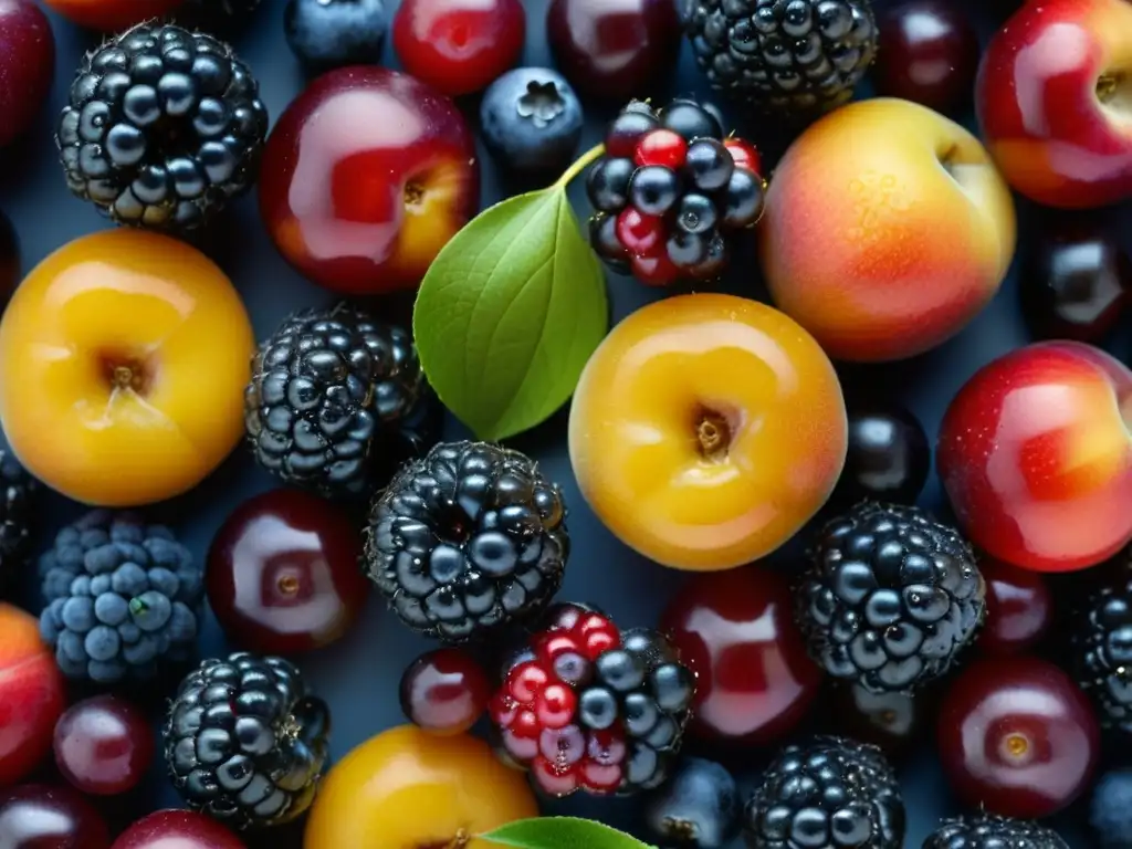 Una exquisita variedad de frutas y frutos silvestres nórdicos en un cuenco rústico, evocando recetas históricas