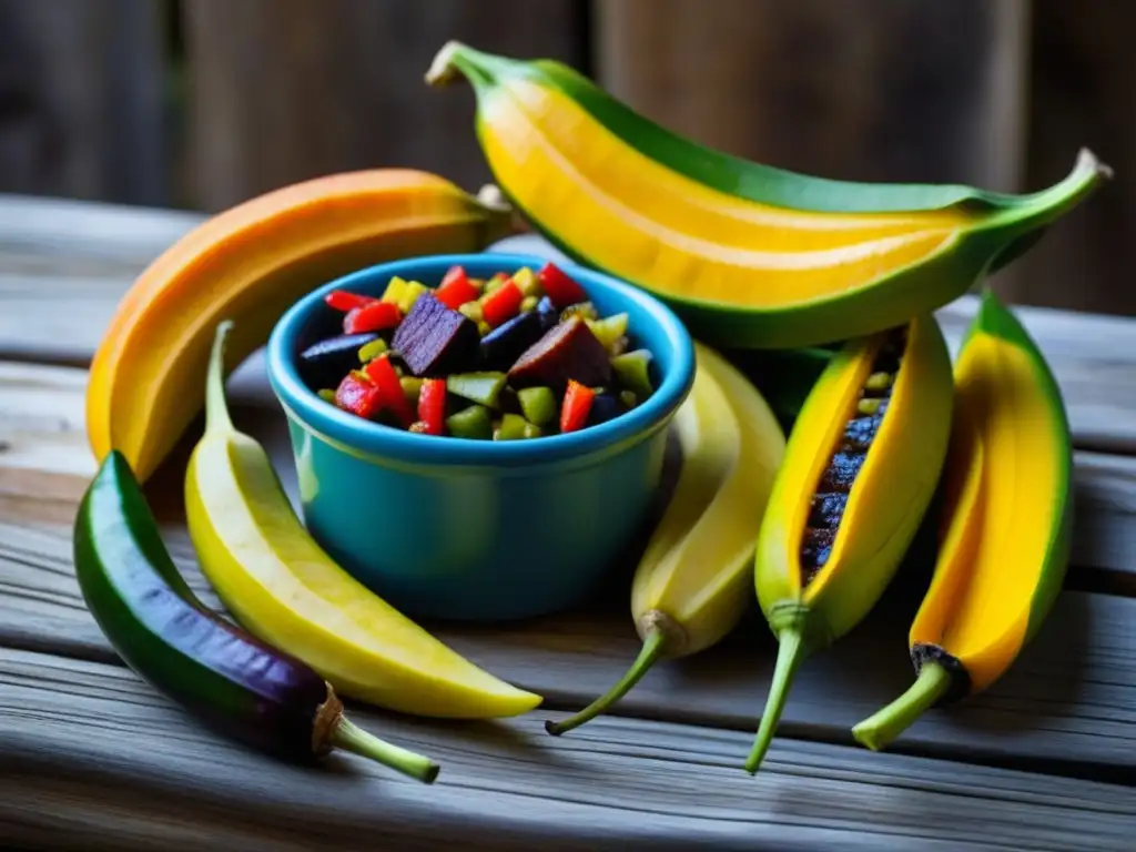 Una exquisita variedad de ingredientes africanos en la cocina caribeña, resaltando colores y texturas