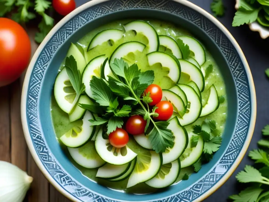 Una exquisita variedad de ingredientes frescos para Raita en un tazón de barro, resaltando la historia y variantes regionales de Raita