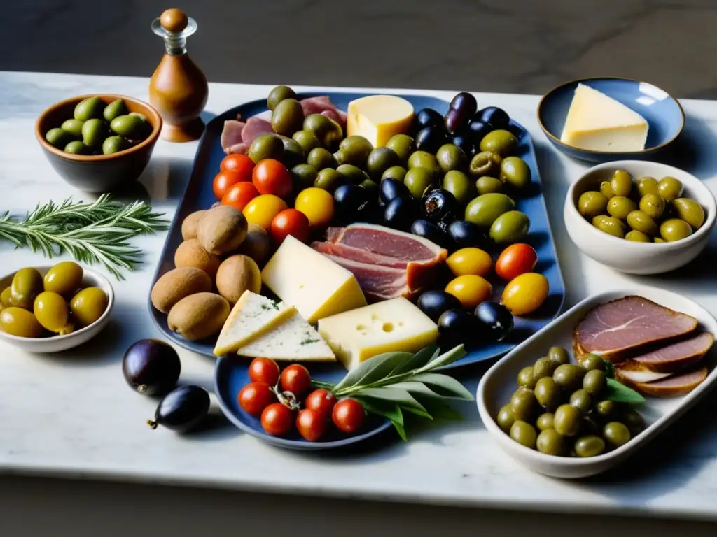 Un exquisito almuerzo en la Antigua Roma, con detalles culinarios y culturales en mesa de mármol