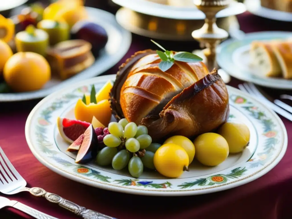 Exquisita vajilla renacentista en banquete histórico Un exquisito banquete renacentista en el Palio di Siena con recetas históricas