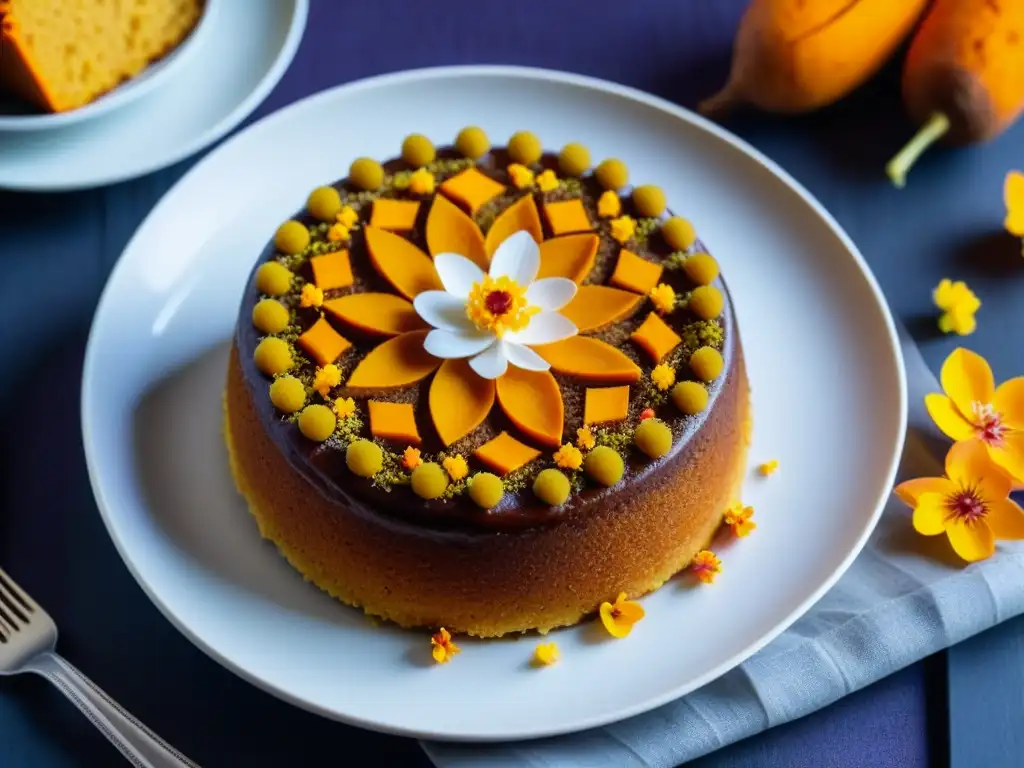 Delicia africana: Mbatata Cake con flores comestibles y especias Un exquisito Mbatata Cake africano: patrimonio culinario y modernidad en postres africanos recetas historia moderna