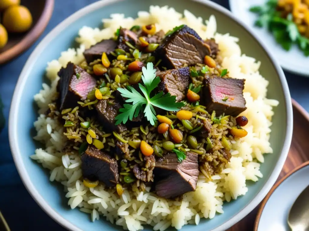 Un exquisito pilaf de cordero con especias de la Ruta de la Seda, una explosión de colores y sabores históricos