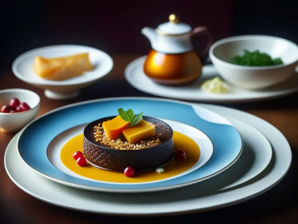 Un exquisito plato clásico de la época dorada de la cocina americana, con detalles de presentación y colores vibrantes