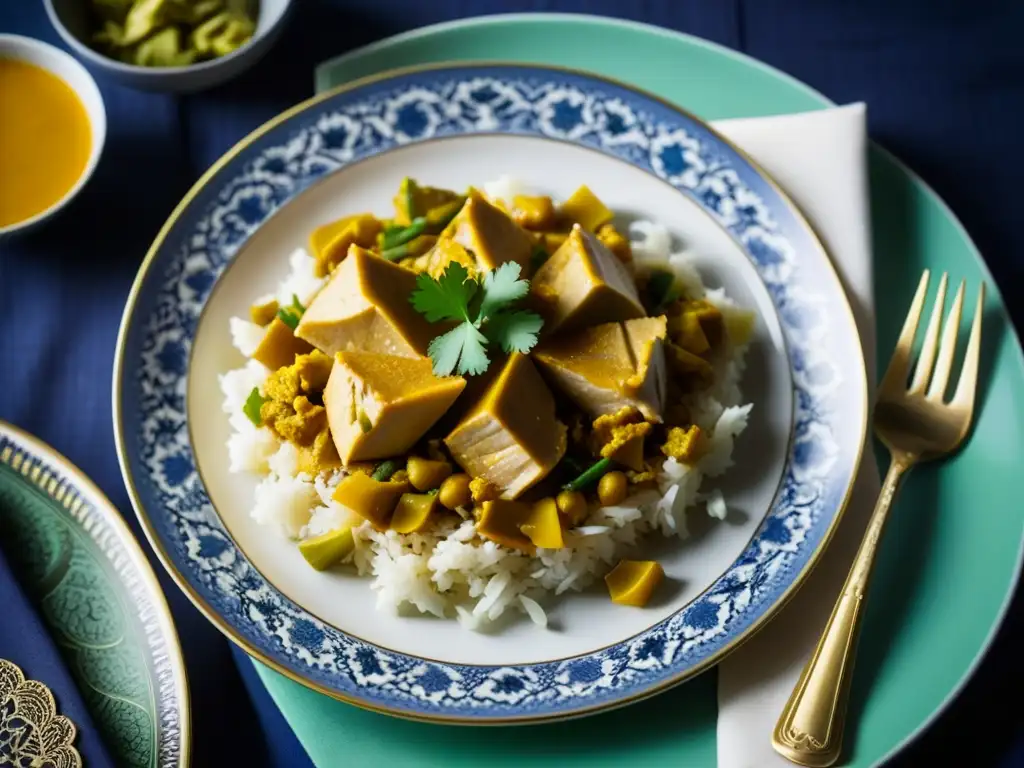 Un exquisito plato de pollo al curry coronación británico, con influencia de la realeza en la cocina internacional