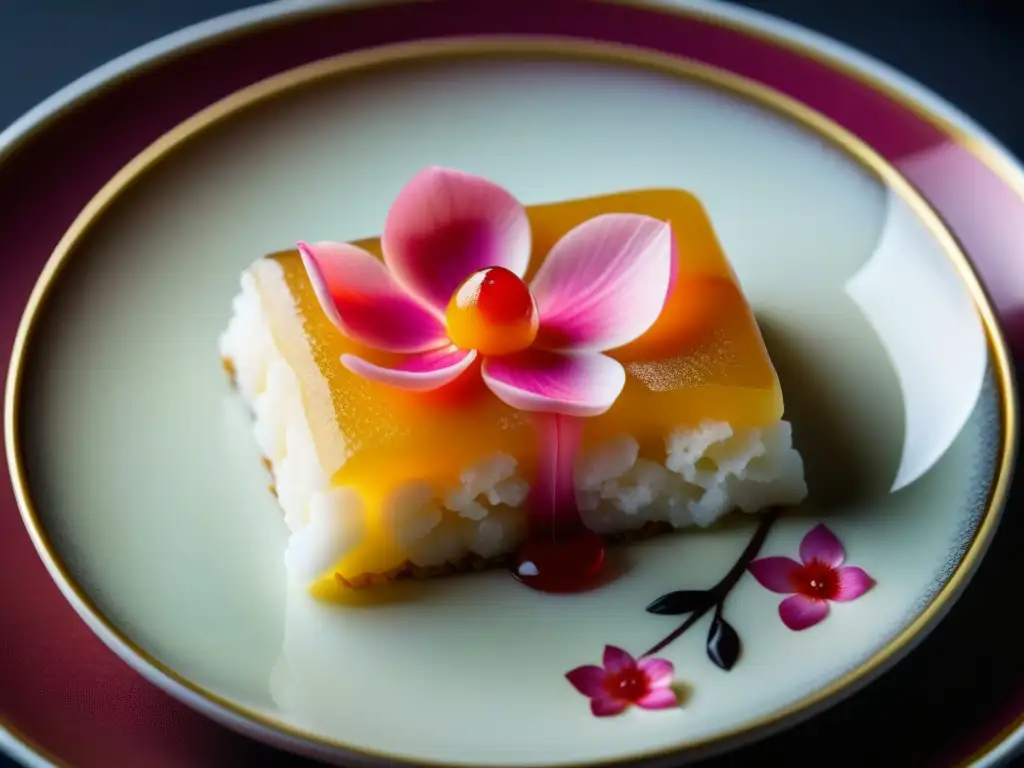 Un exquisito postre tradicional de la cocina samurái: 'Hana Mochi' con pétalos de cerezo en flor