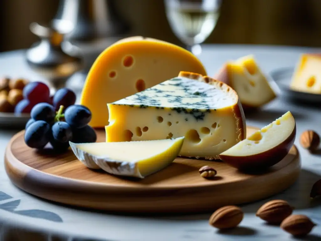 Un exquisito tablero de quesos en el Barroco Francés, rodeado de lujo y sabor