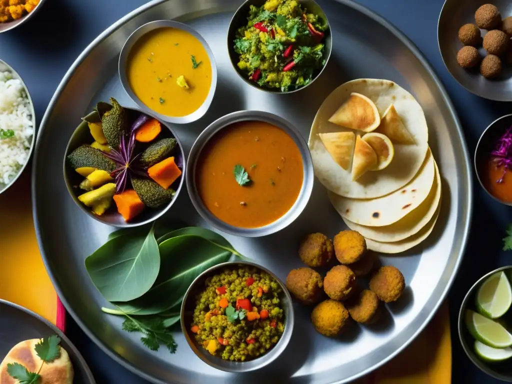 Un exquisito Thali con recetas históricas de diversas culturas, una explosión de colores y sabores