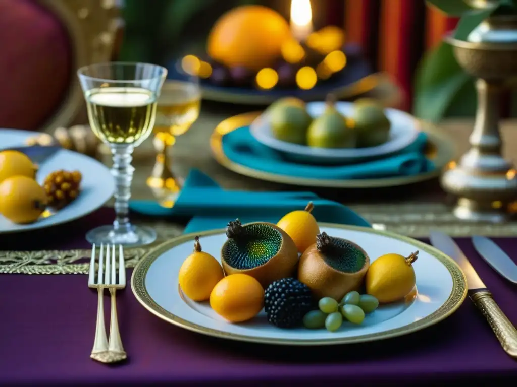 Exuberante banquete romano con animales exóticos en la dieta de élite, lujo y opulencia en la mesa