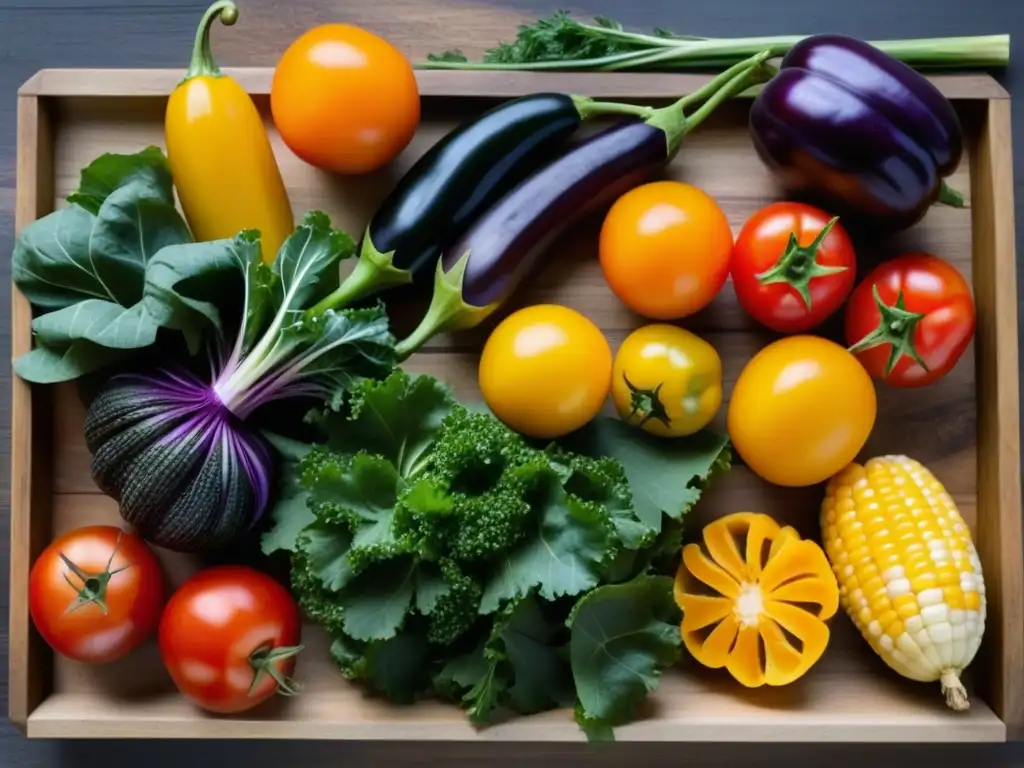 Sabores africanos: Detalles de vegetales frescos en plato rústico Un festín de colores y texturas con verduras frescas en plato rústico