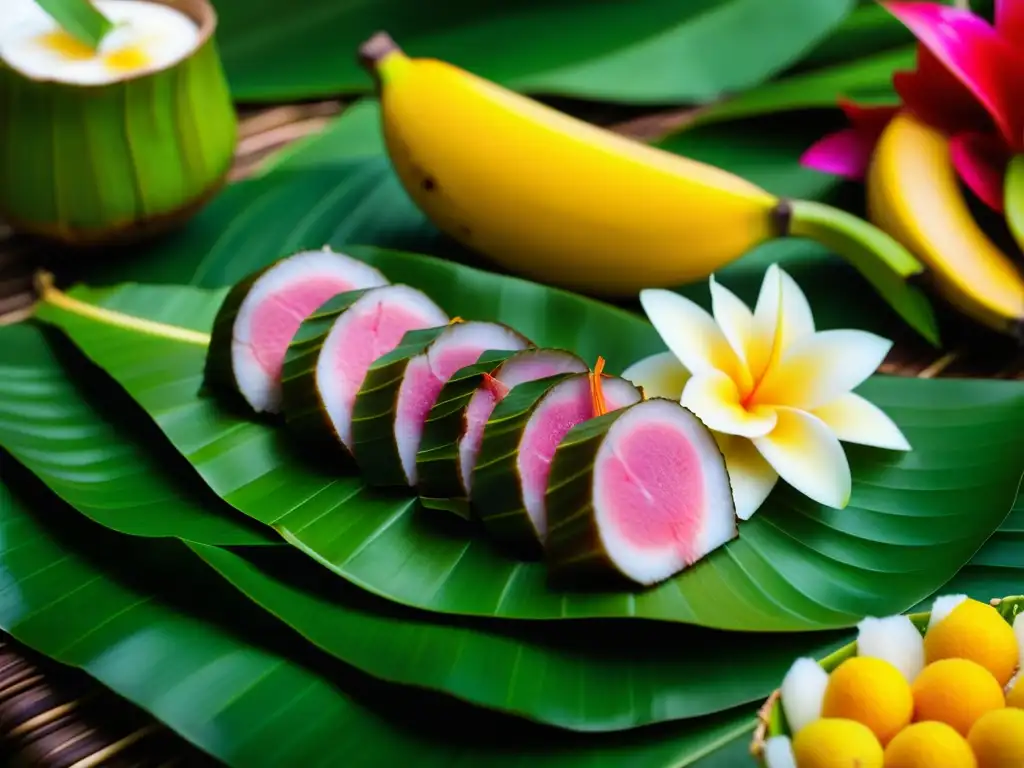 Una festín polinesio tradicional lleno de colores y sabores exóticos