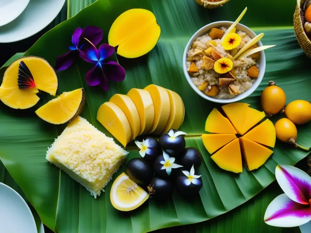 Una festividad micronesia con platos tradicionales exquisitamente decorados