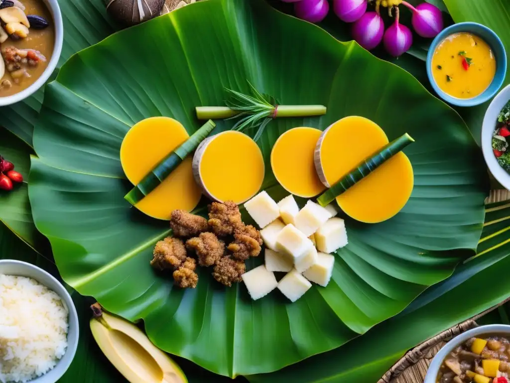 Una fiesta tradicional micronesia con recetas históricas preservadas en vibrantes colores y detalles