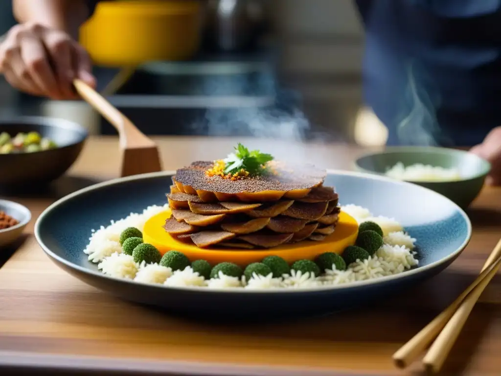 Delicada fusión culinaria: Preparación detallada de plato luso-japonés Una fusión culinaria entre Portugal y Japón: Especias en la cocina japonesa Portugal