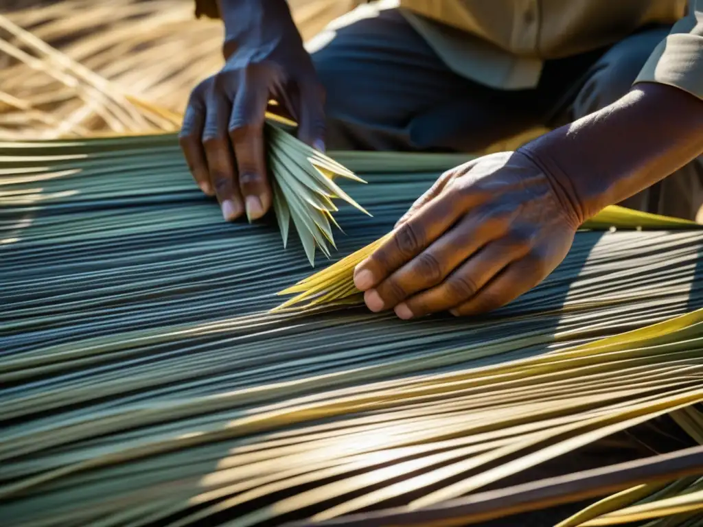 Habilidosas manos de artesano tejiendo cocinas solares culturas ancestrales