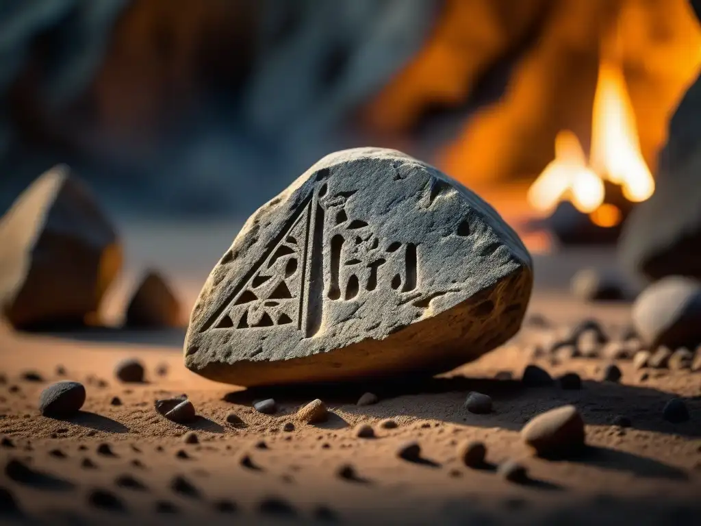 Herramienta prehistórica de cocina en cueva, reflejando tradición culinaria y evolución de gadgets